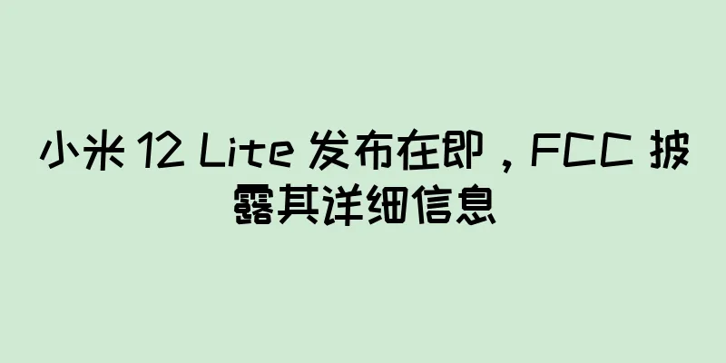 小米 12 Lite 发布在即，FCC 披露其详细信息
