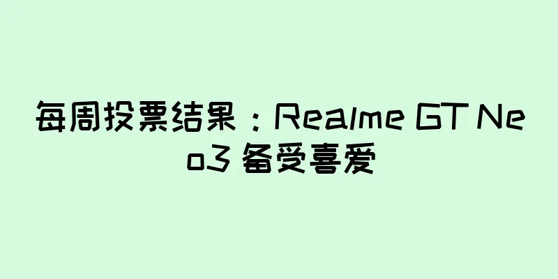 每周投票结果：Realme GT Neo3 备受喜爱
