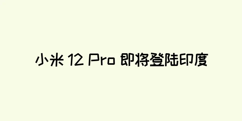小米 12 Pro 即将登陆印度