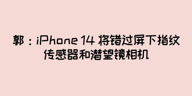 郭：iPhone 14 将错过屏下指纹传感器和潜望镜相机