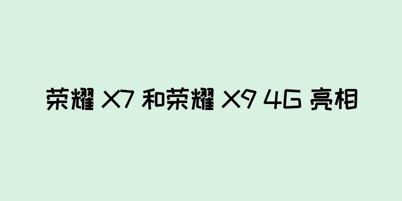 荣耀 X7 和荣耀 X9 4G 亮相