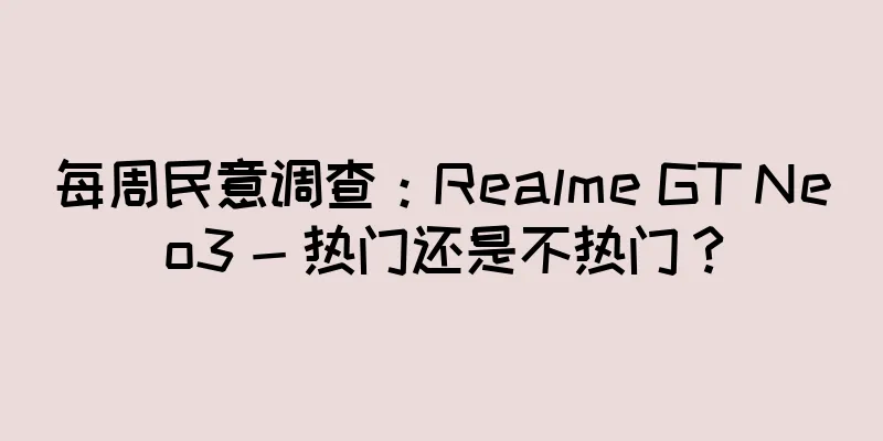 每周民意调查：Realme GT Neo3 - 热门还是不热门？