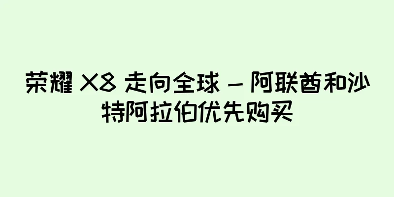 荣耀 X8 走向全球 - 阿联酋和沙特阿拉伯优先购买