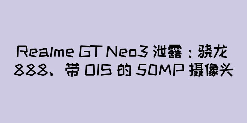 Realme GT Neo3 泄露：骁龙 888、带 OIS 的 50MP 摄像头
