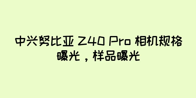 中兴努比亚 Z40 Pro 相机规格曝光，样品曝光
