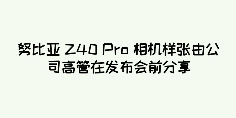 努比亚 Z40 Pro 相机样张由公司高管在发布会前分享