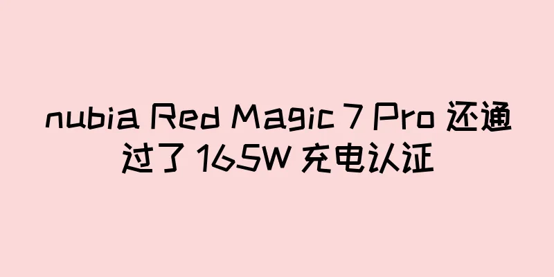 nubia Red Magic 7 Pro 还通过了 165W 充电认证