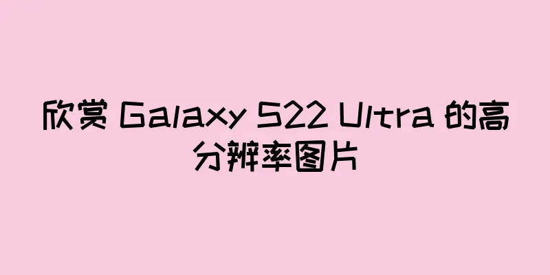 欣赏 Galaxy S22 Ultra 的高分辨率图片