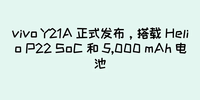 vivo Y21A 正式发布，搭载 Helio P22 SoC 和 5,000 mAh 电池
