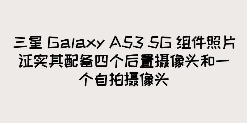 三星 Galaxy A53 5G 组件照片证实其配备四个后置摄像头和一个自拍摄像头