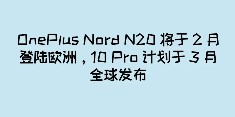 OnePlus Nord N20 将于 2 月登陆欧洲，10 Pro 计划于 3 月全球发布