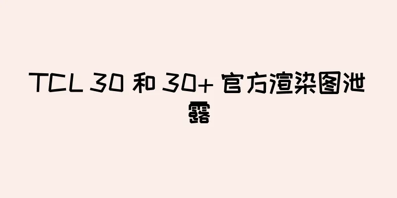 TCL 30 和 30+ 官方渲染图泄露