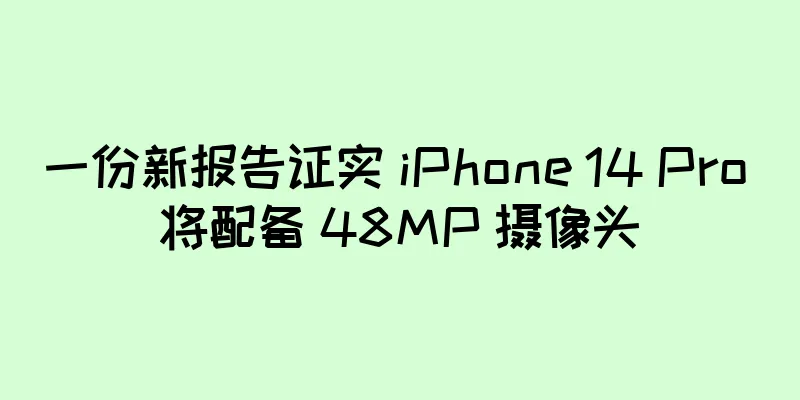 一份新报告证实 iPhone 14 Pro 将配备 48MP 摄像头