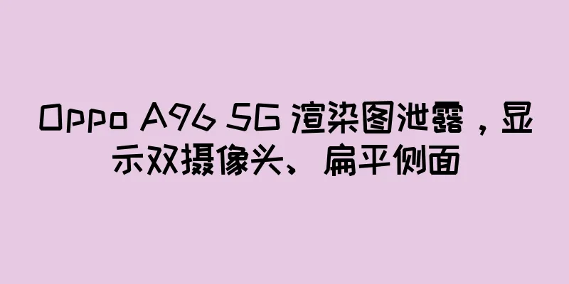 Oppo A96 5G 渲染图泄露，显示双摄像头、扁平侧面