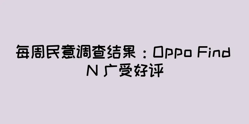 每周民意调查结果：Oppo Find N 广受好评