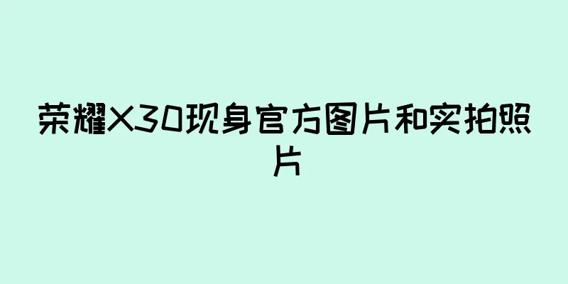 荣耀X30现身官方图片和实拍照片