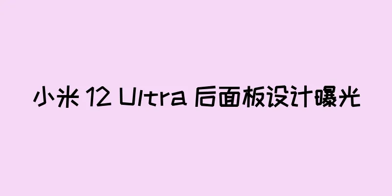 小米 12 Ultra 后面板设计曝光