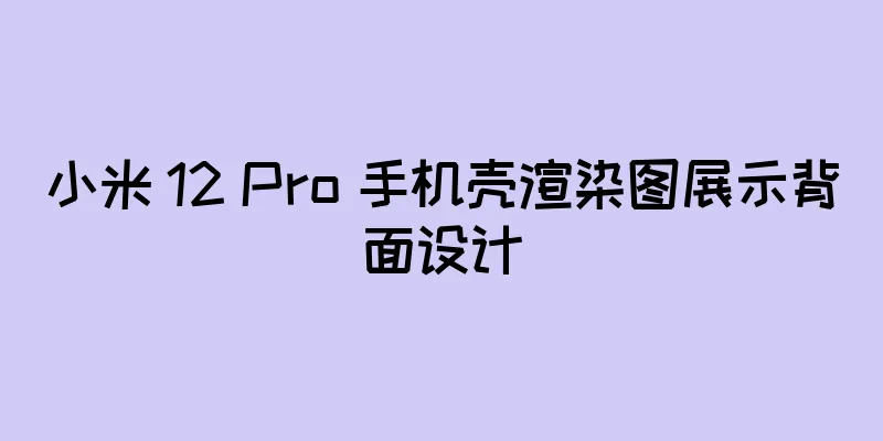 小米 12 Pro 手机壳渲染图展示背面设计