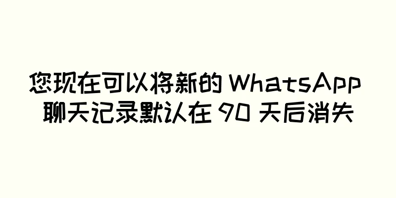 您现在可以将新的 WhatsApp 聊天记录默认在 90 天后消失