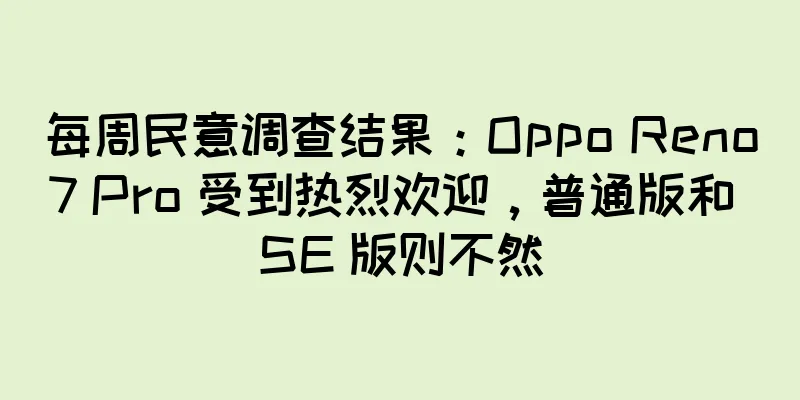 每周民意调查结果：Oppo Reno7 Pro 受到热烈欢迎，普通版和 SE 版则不然