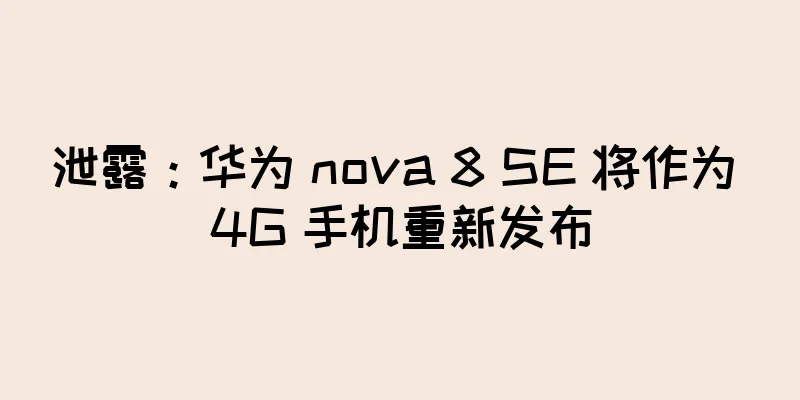 泄露：华为 nova 8 SE 将作为 4G 手机重新发布
