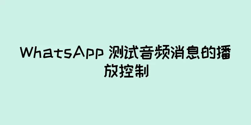 WhatsApp 测试音频消息的播放控制